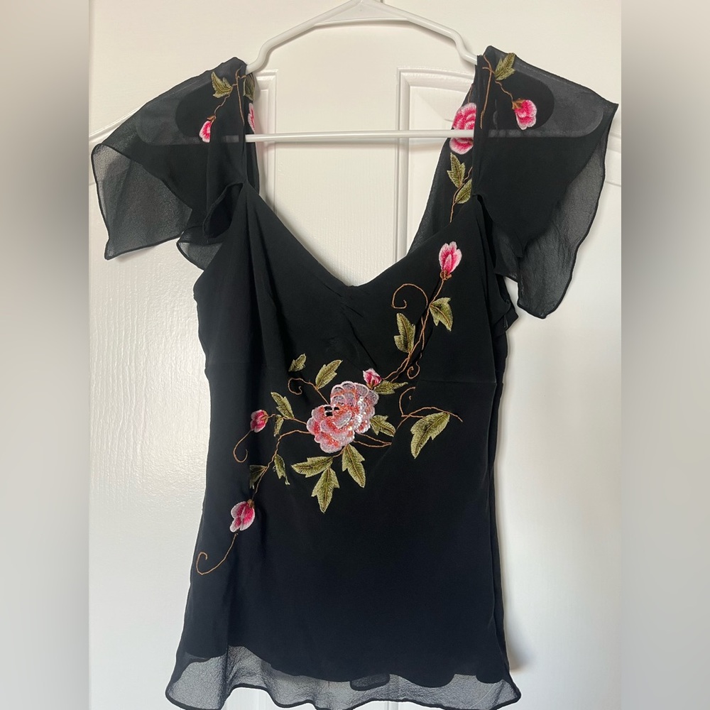 90s vintage su wong silk top